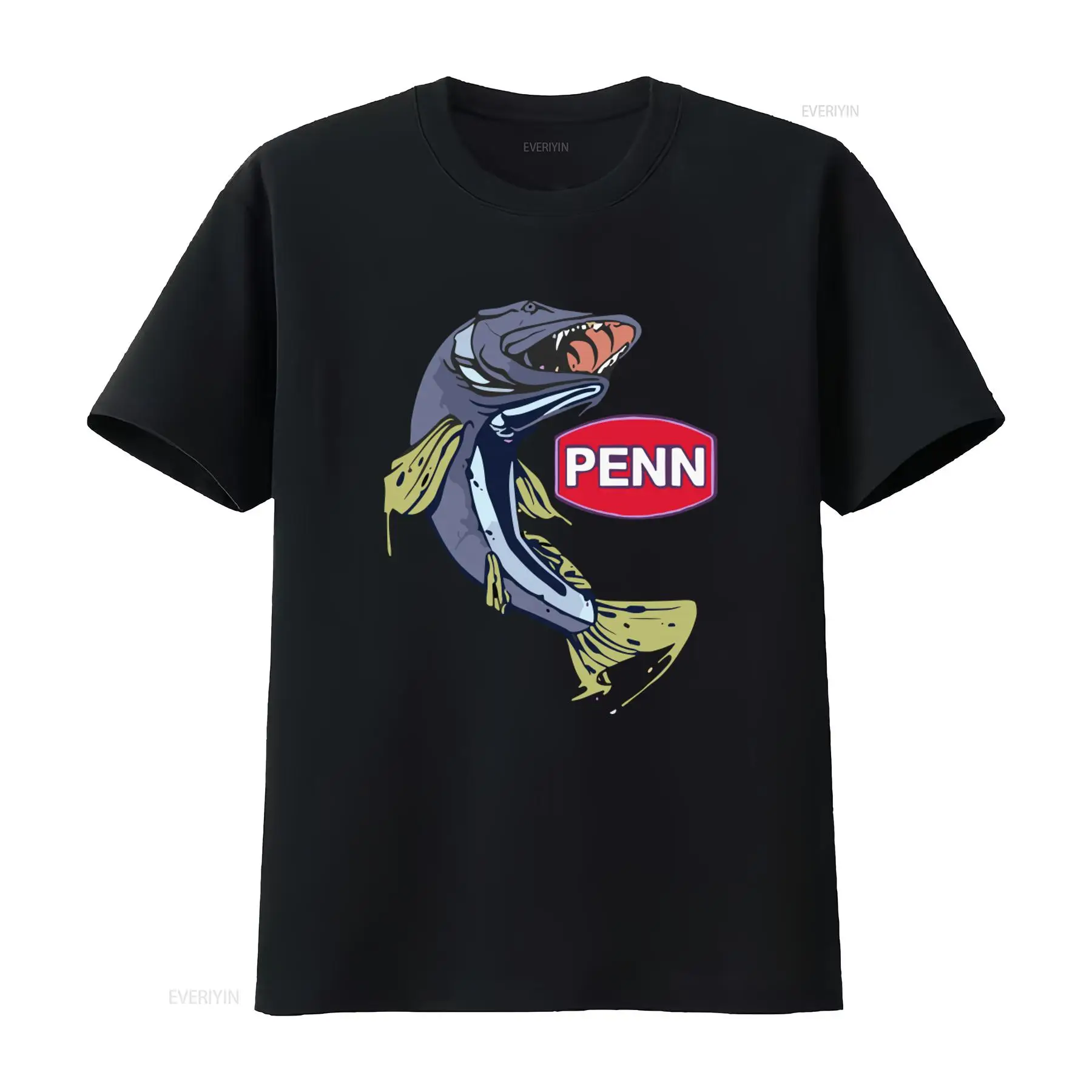 Fishing Equipment In China - Camiseta Masculina Preta com Logo da