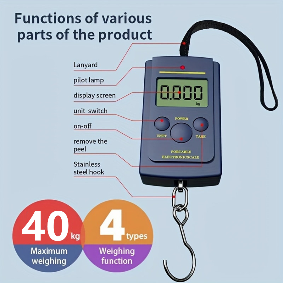 Fishing Equipment Stores - 40kg multifuncional mini eletrônico digital portátil
