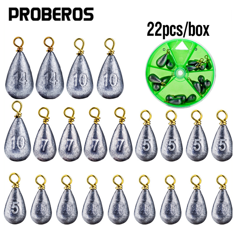 Tackle Box - 22 Peças/Caixa Chumbadas de Pesca em