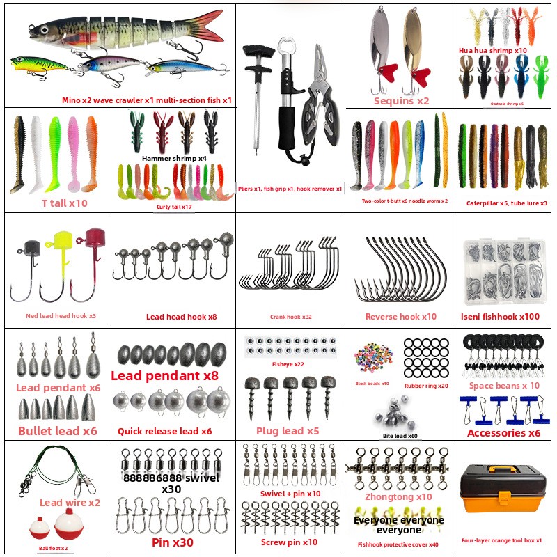 Conjunto de 547 Peças de Iscas - Tackle Box avaliação e preço