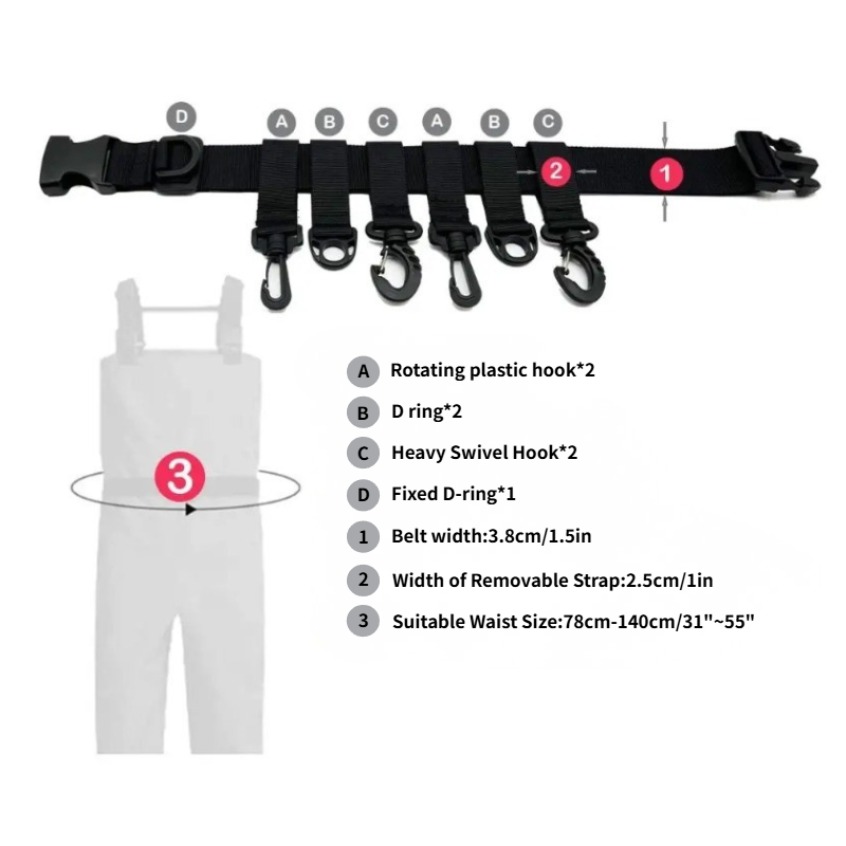 Cinto de Pesca Ajustável com S - Fishing Equipment Hanger avaliação e preço