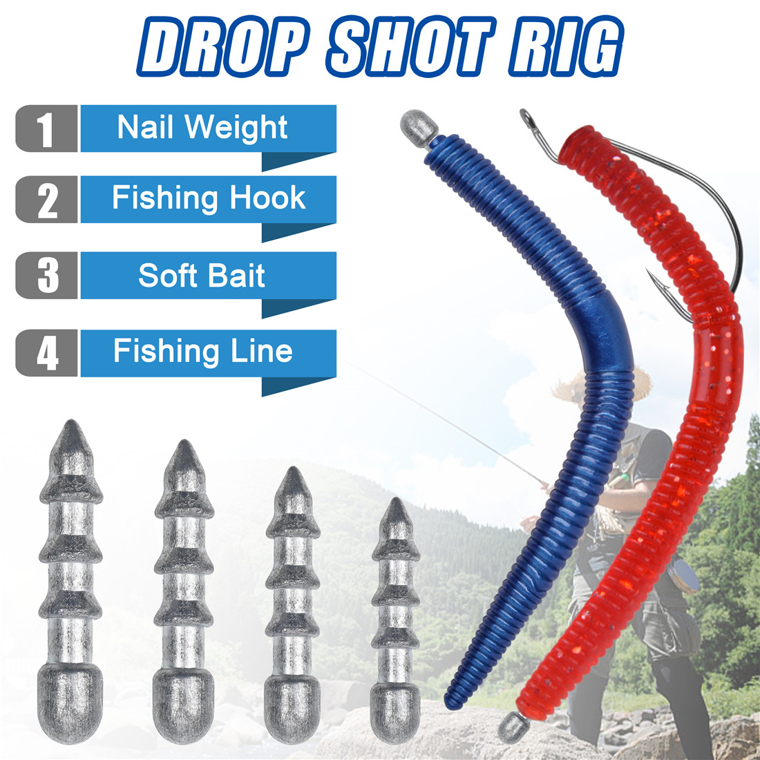Worm Pesca Sinkers, inserir un - Fishing Equipment Lures avaliação e preço