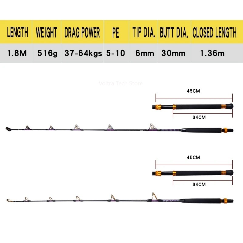 Vara de Pesca Lurekiller Stron - Carbon Fishing Rod avaliação e preço