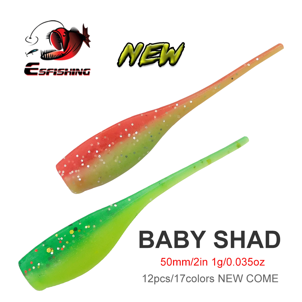 ESFISHING Baby Shad 50mm Isca  - Fishing Equipment Ebay avaliação e preço